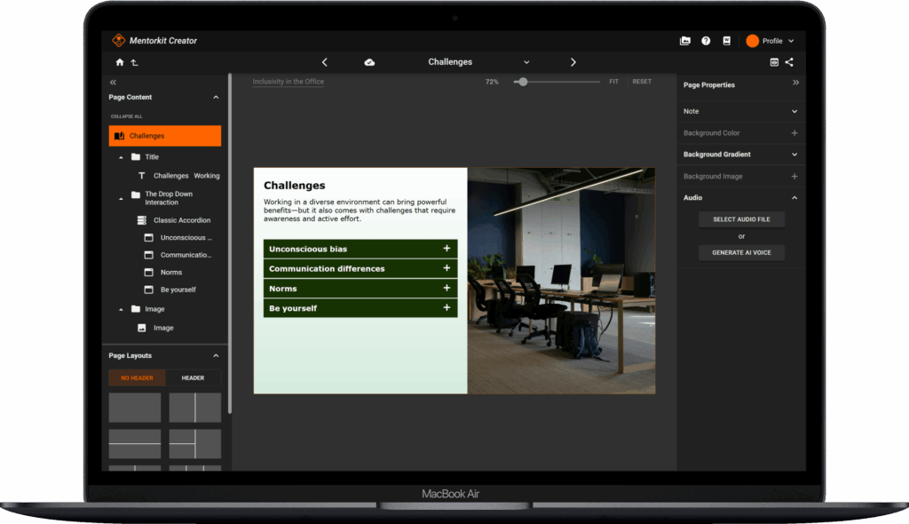 MentorKit Course Creator is a powerful yet easy-to-use course creation software that lets you develop engaging online courses without any coding.