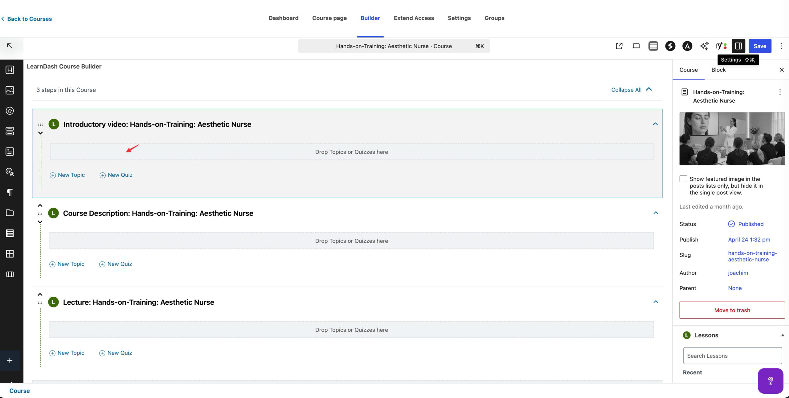 LearnDash Course Builder